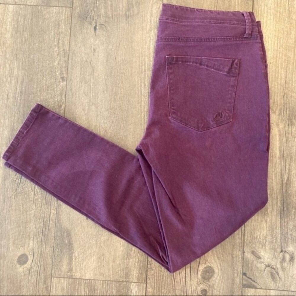 Express purple jeans mid rise ankle slit